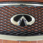 INFINITI Q70 15- Chrome Outer Frame+OEM Gray Base+No Hole Front Grille 62310-4AM1B