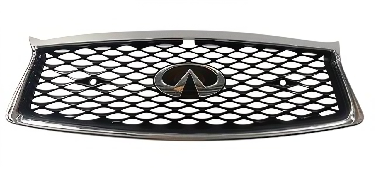 3d066826f09b2847079a416f96f1ac61 Auto Spare Part for 2018 Infiniti Q50 Front Grille Chrome Outer Frame Original Gray Base With Radar Sensor Hole & Camera Hole OE 62310-6HH0K - Image 1